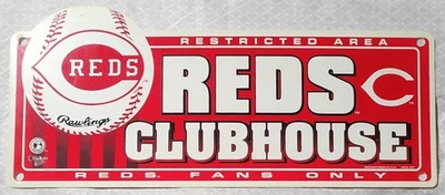Cincinnati Reds Wincraft Reds Clubhouse Sign 19" X 8" Reds Fans Only - Image 1 of 2