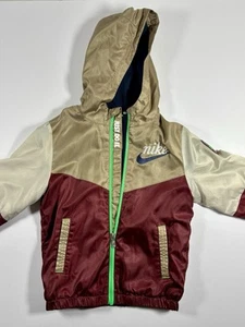 Nike Windbreaker Jacket Kids 6-7Y Colorblock Hooded Just Do It Zip Up - Picture 1 of 7