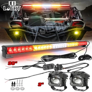 For 2017-2024 Can-am Maverick X3 MAX 30" Rear LED Chase Light Bar 2x3" Cube Pods - Picture 1 of 19