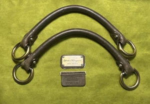 SALVATORE FERRAGAMO Ricambi Manico in Pelle + Targhetta Seriale, Targa Nome - Foto 1 di 12