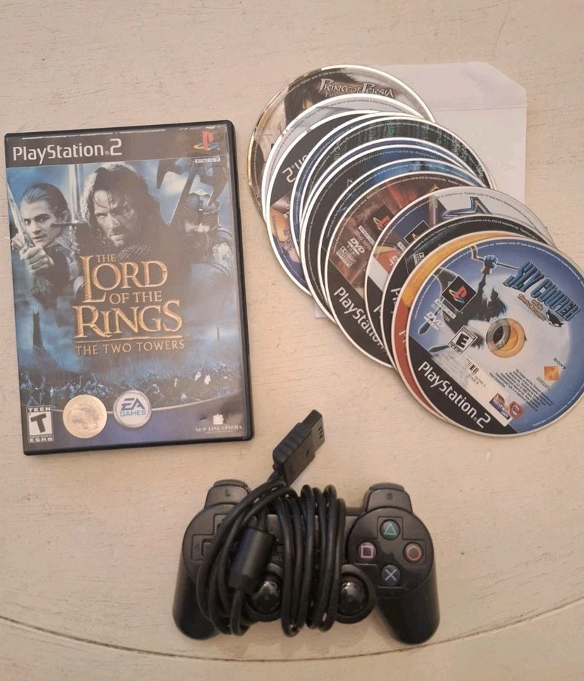 LOT OF 14 PS2 VIDEO GAME Discs & 1 Black Corded Controller  - Image 1 of 4