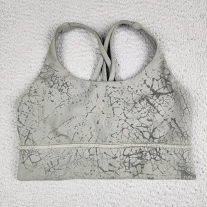 Lululemon Sports Bra Womens 6 Gray Energy Longline Active Running Yoga - Picture 1 of 5