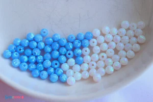 4 mm Rund Lose Mix Blau Weiß Labor Opal Perlen Volles Loch für Schmuckherstellung 12 Stck. - Bild 1 von 11