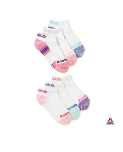 Girls 6 Pack Reebok Multicolor Low Cut Socks Pro-Series Size S (6-10.5) NWT - Picture 1 of 9