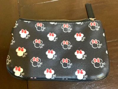 DISNEY MINNIE MOUSE CREMALLERA MUÑECA VIAJE MAQUILLAJE BOLSA PEQUEÑA CARTERA BOLSO NEGRO Foto 1 de 4