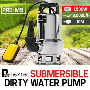 PROTEGE 1500W Submersible Dirty Water Pump Bore Tank Well Steel Automatic Clean - Picture 1 of 9