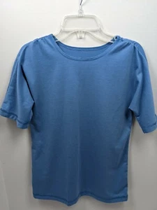 PATAGONIA Short Sleeve T-Shirt Tee Girls Large 12 Blue Outdoor Hiking Active EUC - Picture 1 of 6