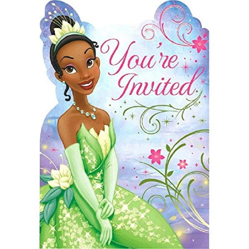 Tiana Enchanted Princess Frog Disney Birthday Party Invitations w/Envelopes - Image 1 of 1