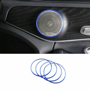 Blue Aluminum Inner Door Horn Frame Cover Trim Fit For Benz C-Class 2015-2021 - Bild 1 von 7