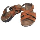 MERRELL Womens Bassoon Sandals SZ 11 Leather Rubber Brown Strappy Slingback