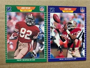 JERRY RICE & JOHN TAYLOR RC 1989 Pro Set #383 & 384 SAN FRANCISCO 49ers - Picture 1 of 2