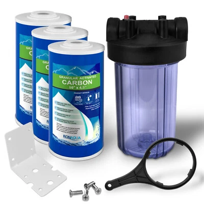 High Capacity Transparent Whole House Water Filter System Granular Carbon Filter - Image 1 of 4