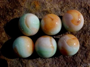 6 HTF 15/16" + or - HAND SELECTED JABO CLASSIC SHOOTER MARBLES $12.49 - Picture 1 of 1
