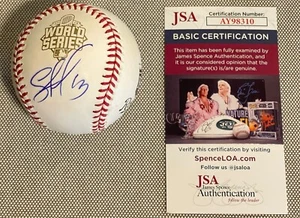 SALVADOR PEREZ SIGNED 2015 WORLD SERIES BASEBALL KANSAS CITY ROYALS MVP JSA COA - Picture 1 of 4