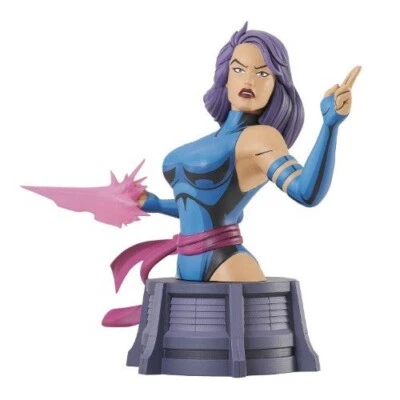 Marvel X-Men La Serie Animada Psylocke Busto de Resina Nuevo Diamond Select Foto 1 de 2