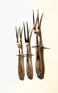 (1)3Pc Steak Carving Forks International Silver Prelude Steak Carving Forks-LM27 - Picture 1 of 4