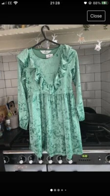 Vestido de Navidad H&M Terciopelo Verde Niñas Foto 1 de 4