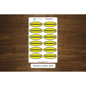 Venomous Warning Sticker Sheet | Planner and Journal Stickers - Picture 1 of 1