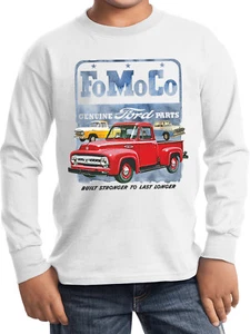 Kids Ford T-shirt FoMoCo Parts Youth Long Sleeve - Picture 1 of 3