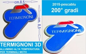 ADESIVO TERMIGNONI stemma STIKERS alluminio 3D ALTE TEMPERATURE SCARICO moto