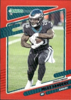 2021 Donruss #109 Miles Sanders Press Proof Red Philadelphia Eagles - Image 1 of 2