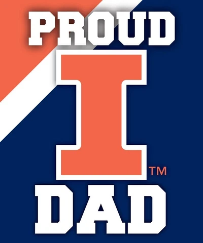 PROUD ILLINOIS FIGHTING ILLINI DAD MAGNET-PROUD ILLINOIS DAD CAR MAGNET Cover