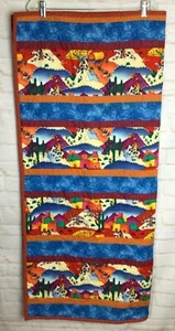 Southwestern Toddler Bed Child's Quilted Comforter Bright Multi Color 40x44" - Picture 1 of 6