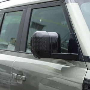 Carbon Style Side Wing Mirror Cover Cap For 2020-23 Land Rover Defender 90 110 - Picture 1 of 12