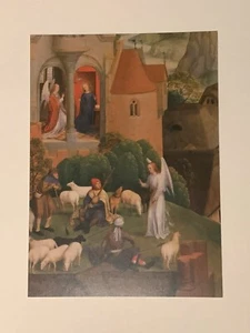1 Weihnachtskarte, Hans Memling, Verkündigung an die Hirten, Engel, Schafe, Neu - Bild 1 von 2