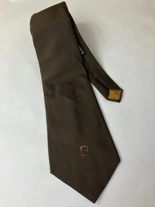 Vintage Pierre Cardin LOGO Mens Formal Neck Tie 54"L x 4.5"W Brown Polyester - Picture 1 of 3