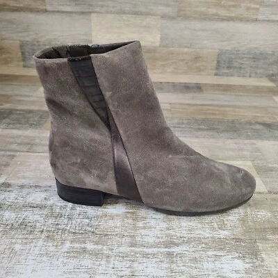 Botines Gabor Comfort para mujer talla 8 cuero marrón tacón ancho cremallera lateral botín al tobillo Foto 1 de 4