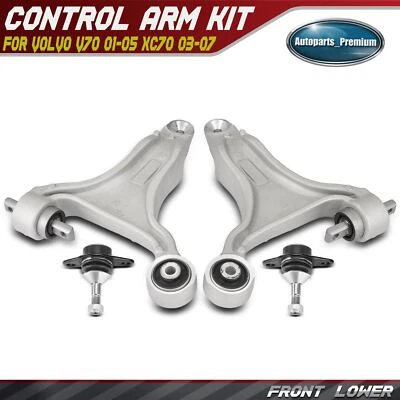 Brazo de control inferior delantero derecho y rótula 4 piezas para Volvo V70 01-05 XC70 03-07 Foto 1 de 4