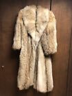 5-8869 Vintage Womens Soft Coyote Fur Full Length Coat Jacket Size 14 Style 559
