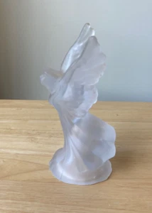 HANCOCK GLASS Frosted Art Deco Style Angel Candle Holder - VGUC - Picture 1 of 8