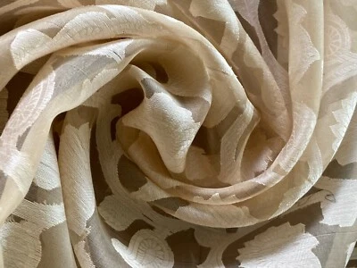 Champaign 100%Silk fabric woven Damask  60" wide Beautiful for Evening Bridal - Image 1 of 4