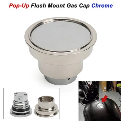 Steel Anodized Zinc Weld In Custom Flush Mount Pop-Up Gas Cap For Harley - Image 1 of 4