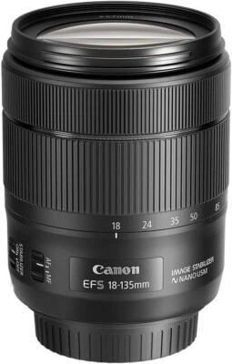 Canon EF-S 18-135mm f/3.5-5.6 Image Stabilization USM Lens (Black) (Renewed) - Image 1 of 4