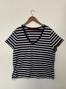 Gap Damen weiß und blau gestreiftes Alltag T-Shirt Größe XL - Bild 1 von 6