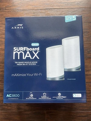 ARRIS SURFboard MAX Tri-band Whole Home Mesh Wi-Fi System. AC3800. New - Image 1 of 4