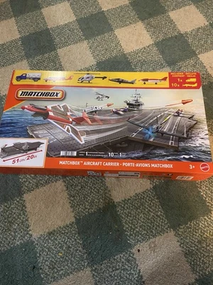 Matchbox 2024 Aircraft Carrier Playset with Launch Missile, Truck, and 10 Planes - Image 1 of 2