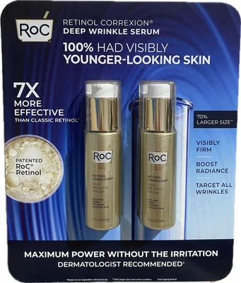 Suero para arrugas profundas RoC Retinol Correxion 1,7 fl oz paquete de 2 nueva versión 1898473 Foto 1 de 4