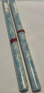 Hallmark Moments Of Beauty Rolled Tissue Paper Blue White Floral Stripes - Picture 1 of 5