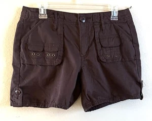 Apt 9 Women's Pocket Shorts Size 10 Brown Button and Zip Inseam 5 1/2" - Picture 1 of 11