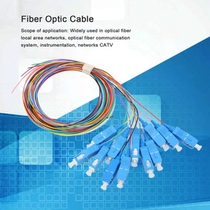 12Pcs Fiber Optic Cable 12 Strand Ceramic Ferrule Low Insertion Loss Patch DE - Afbeelding 1 van 24