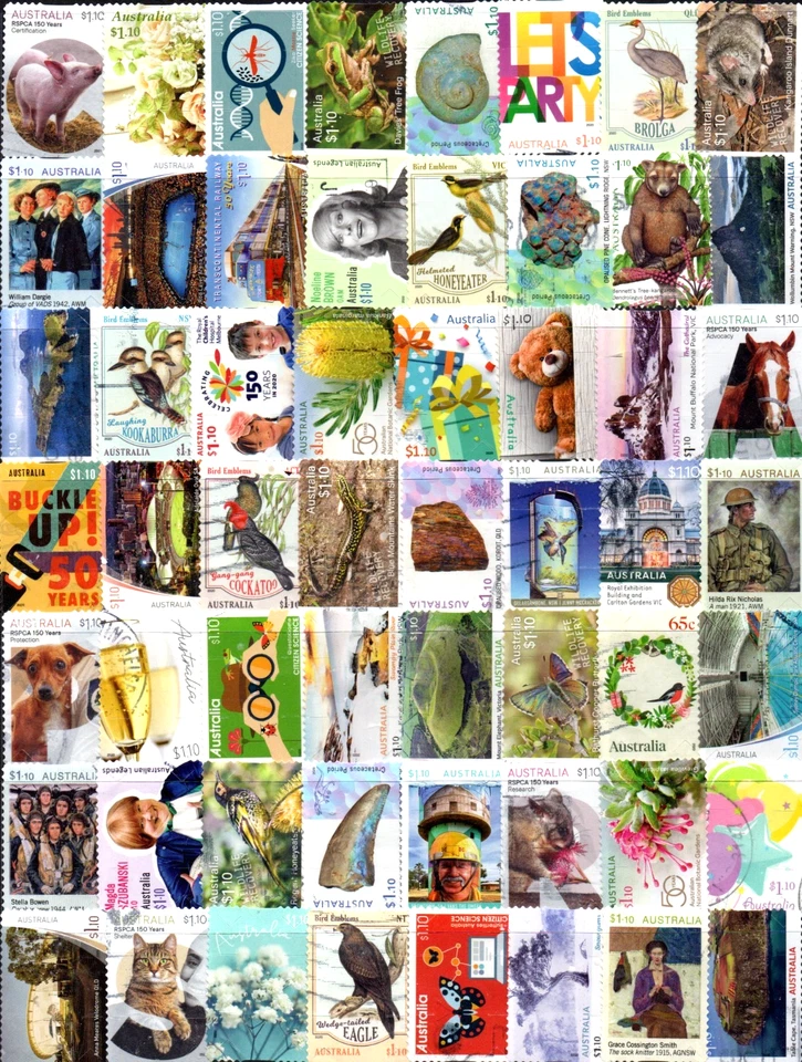 SELLOS AUSTRALIANOS - 56 - SELLOS DE $1,10 - SURTIDOS FINAMENTE USADOS - A GRANEL Foto 1 de 1