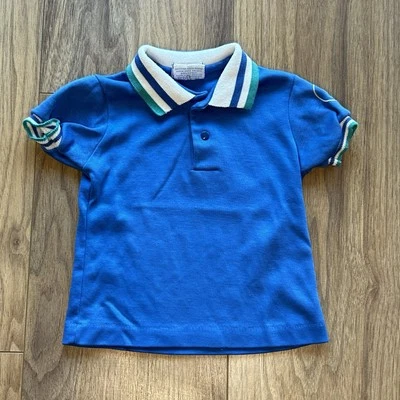 Vintage 1980s Izod Lacoste Polo Shirt Blue Infant Toddler 18M - Image 1 of 4