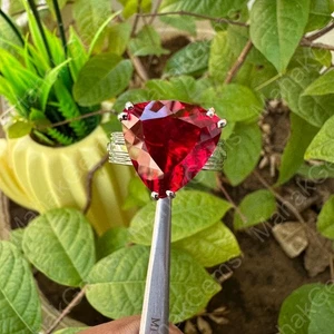 925 Sterling Silver Ring Trillion Natural Ruby Stunning Handmade Ring Certified - Picture 1 of 5