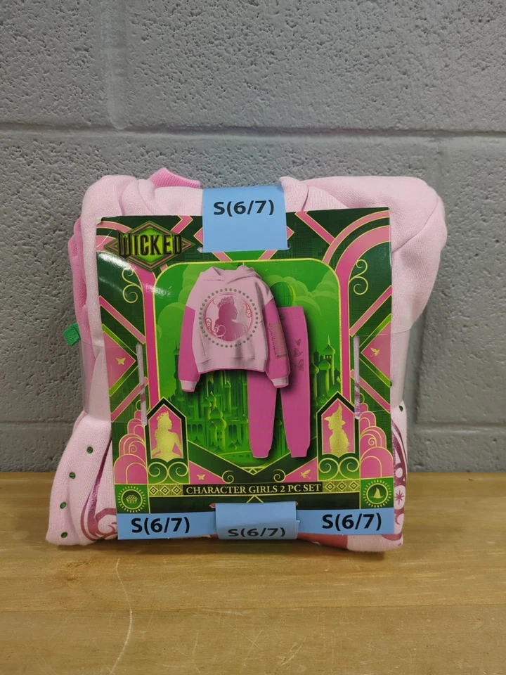 Wicked Glinda Character Girls 2-Piece Set Pink Fleece Set Size Small (6-7) B2