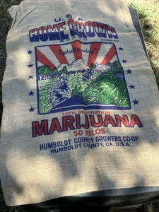 USA Home Grown 10th Generation Marijuana 50 Kilos Burlap Sack Humboldt County - Picture 1 of 5