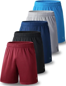 5 Pack Boys Athletic Shorts Mesh Basketball Youth Apparel Kids Sports Active Gea - Picture 1 of 12